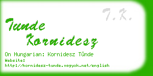 tunde kornidesz business card
